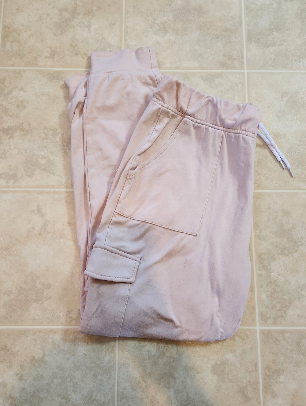derek heart Soft Pink Drawstring Cargo Joggers